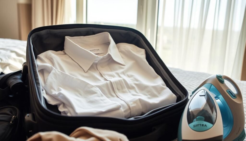 how to get wrinkles out of cotton shirts when traveling