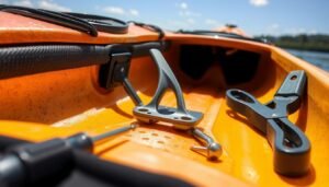 how to remove fixed kayak foot braces