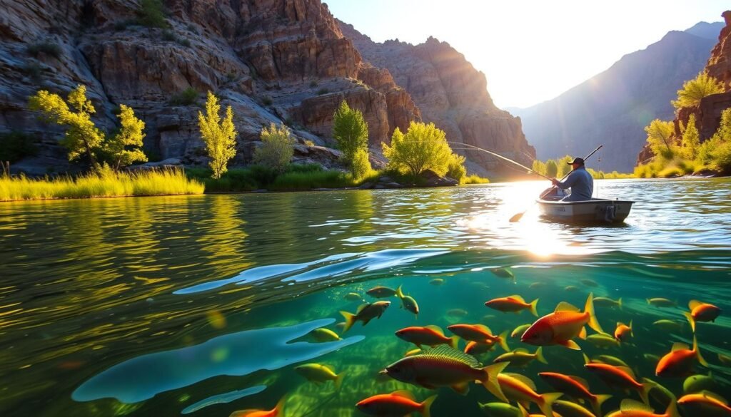 recreational fishing at sand spring canyon fish lake valley nevada